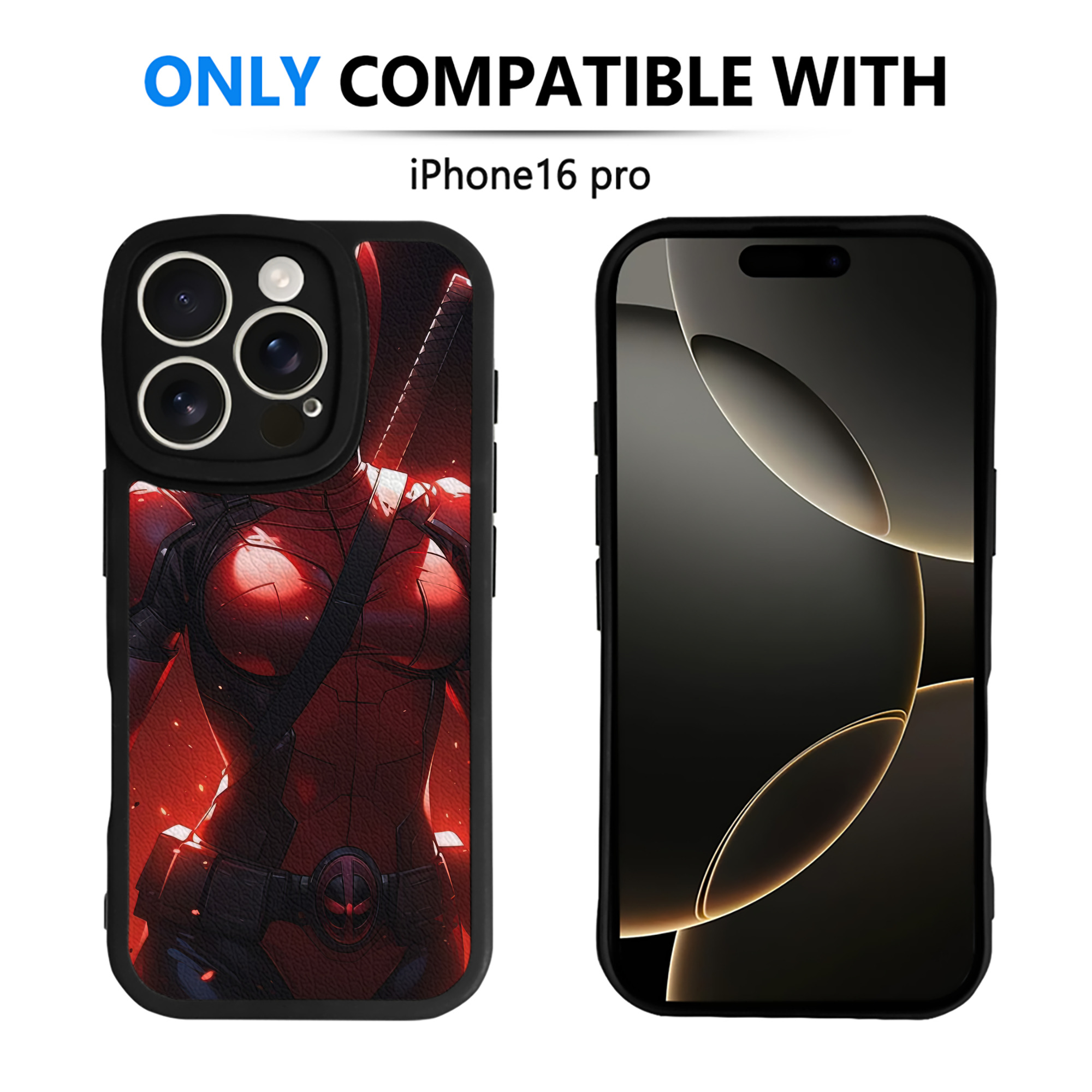 （画像用） Deadpool デッドプール 【iPhone 16シリーズ対応】シリコンスマホケース（レザー調） 材質：シリコン